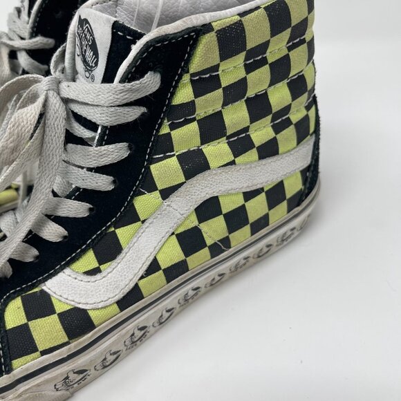 Vans SK8-Hi Reissue BMX checkerboard black sharp green skate shoes size 7.5 or 9 - Picture 3 of 11